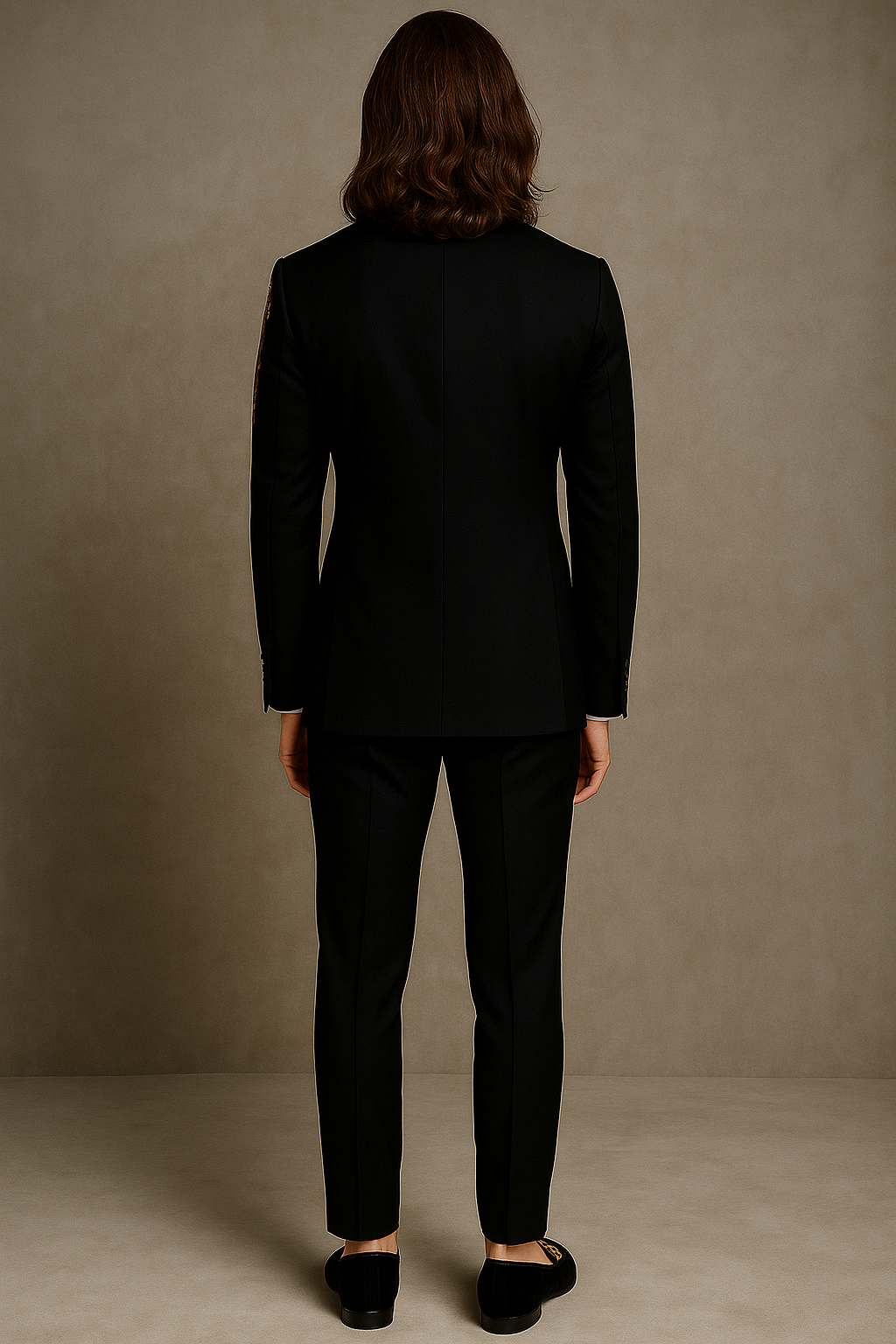 Luxury Black Double-Breasted Suit with Contrast White Lapel & White Buttons – Imported Fabric | P&H by Priyanshu