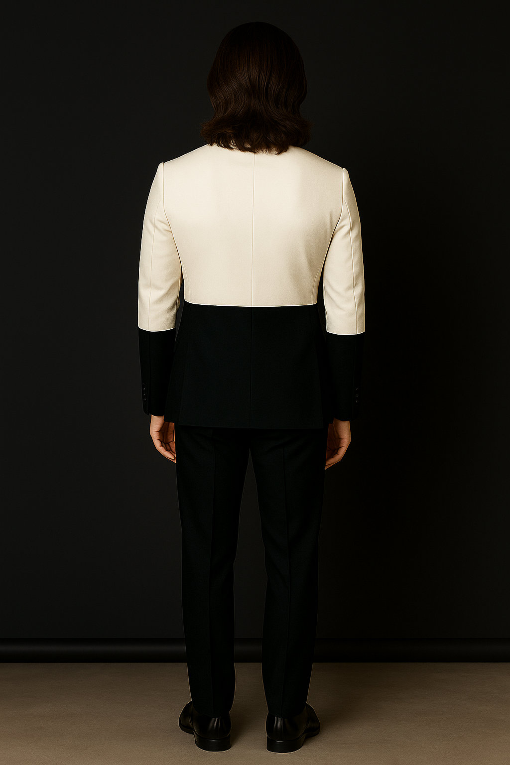 Two-Tone Black & White Double-Breasted Suit with Black Pant | P&H BY PRIYANSHU