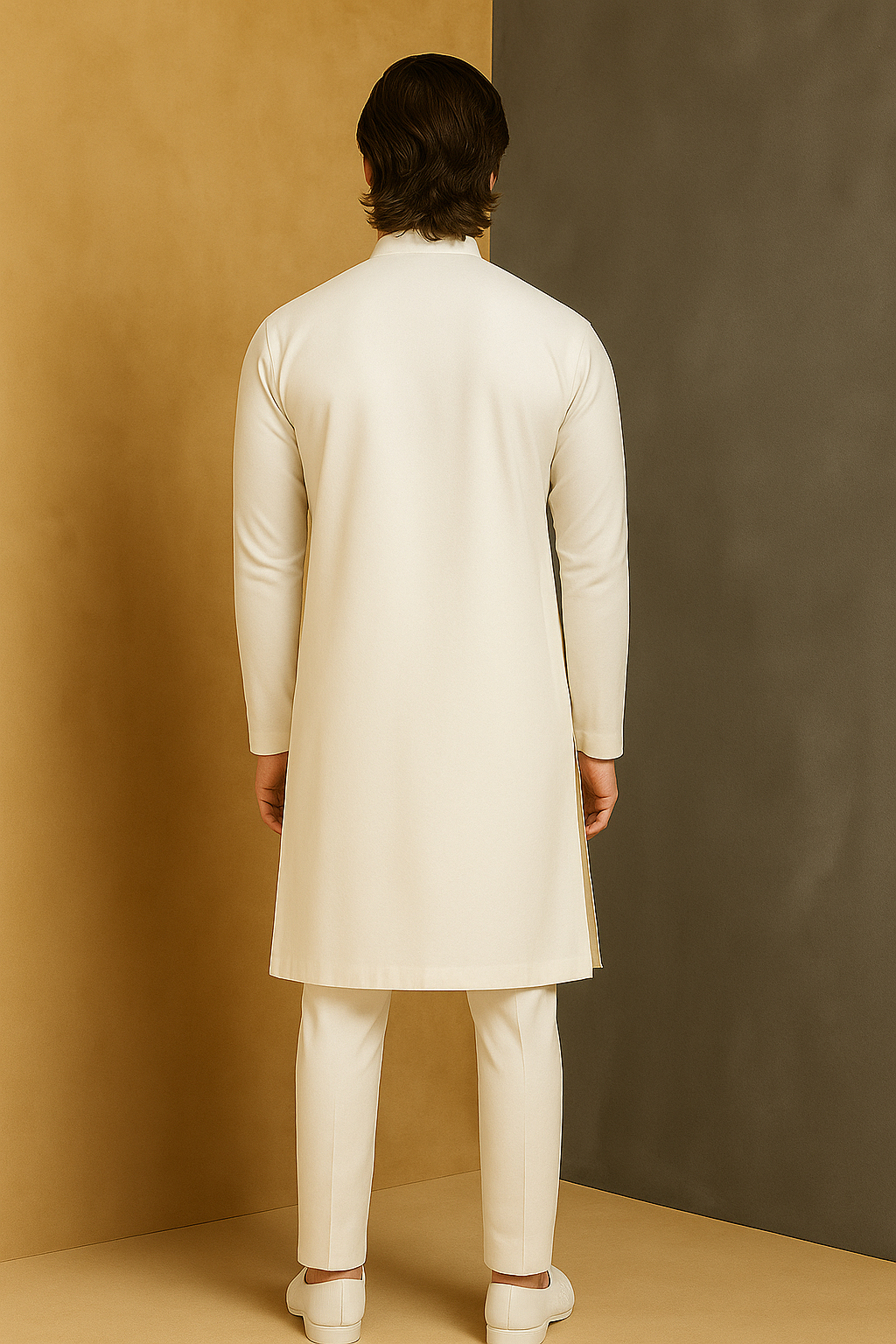 White Hand-Embroidered Kurta for Men | P&H BY PRIYANSHU