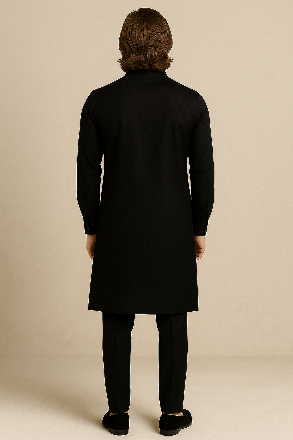 Black Kurta with Peacock Hand Embroidery | P&H BY PRIYANSHU