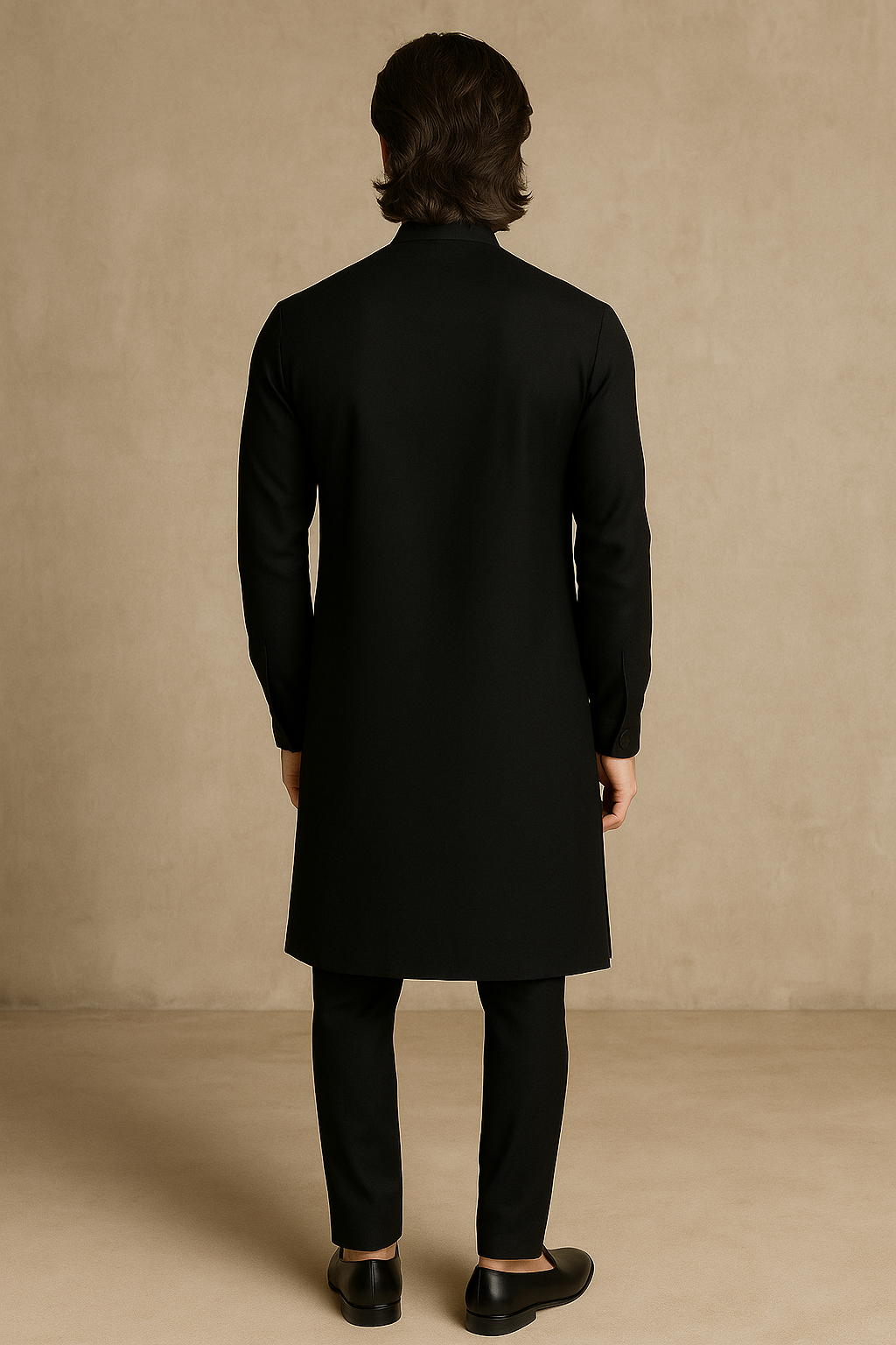 Black Kurta with Peacock Hand Embroidery | P&H BY PRIYANSHU