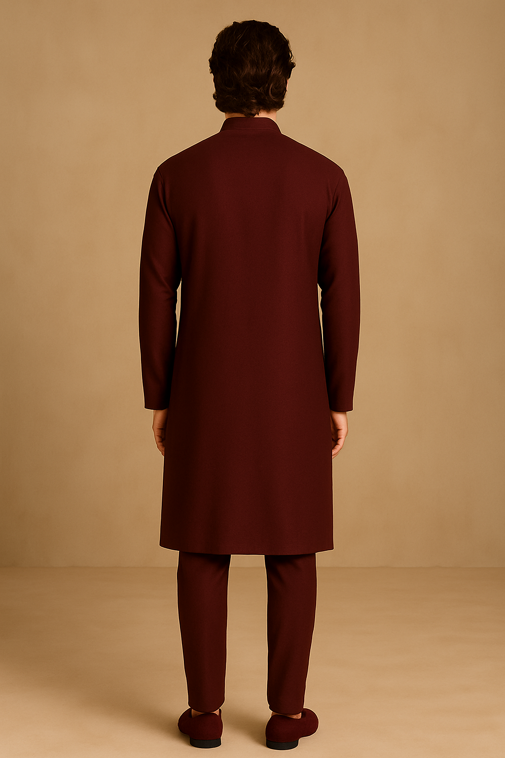 Maroon Kurta with Exquisite Gold Embroidery | P&H BY PRIYANSHU