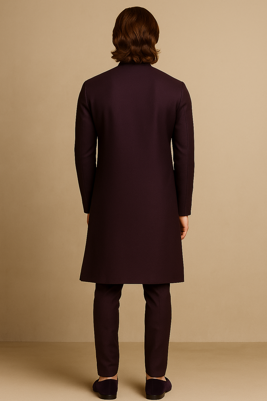 Dark Purple Kurta with Intricate Hand Embroidery | P&H BY PRIYANSHU