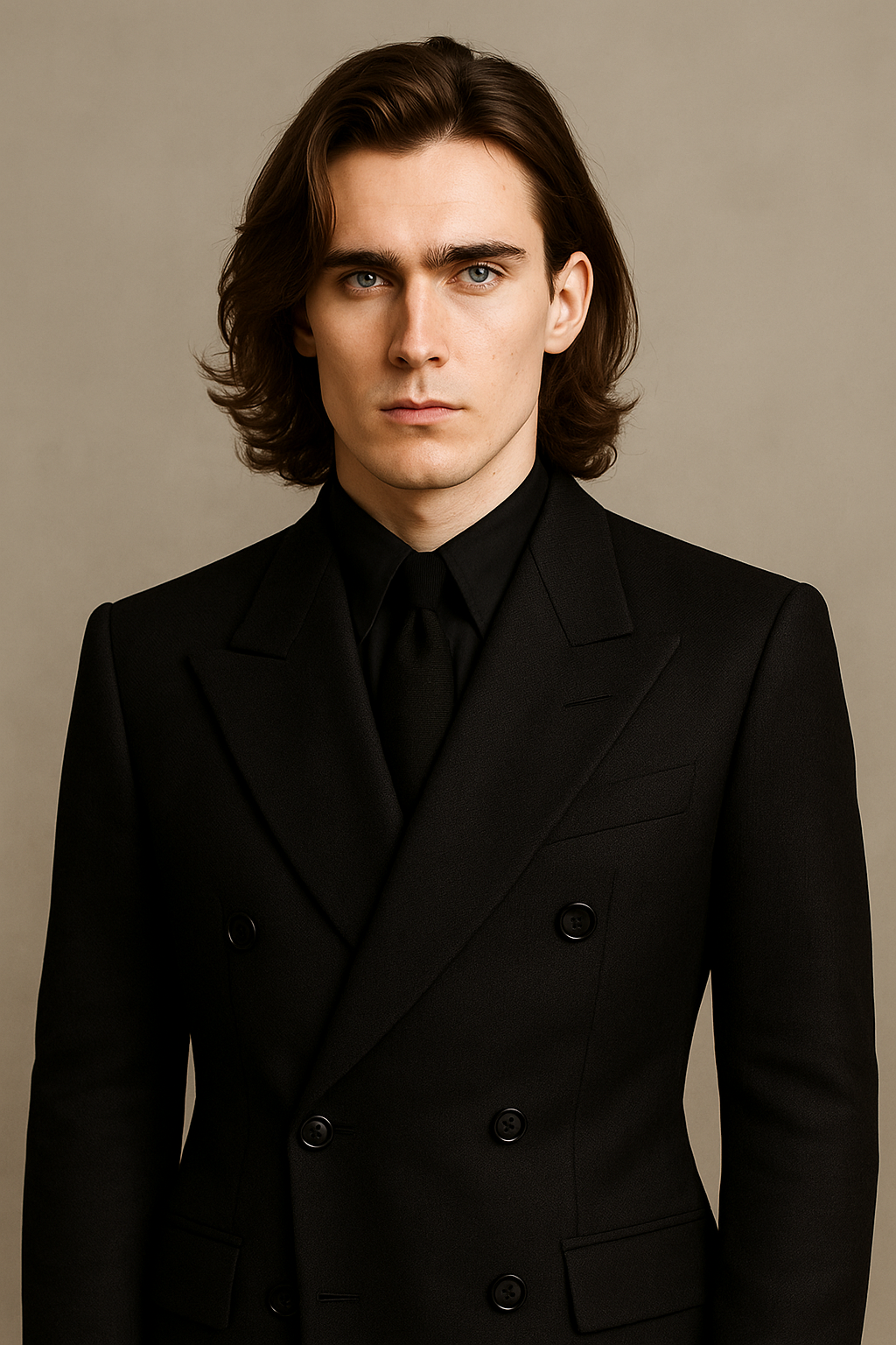 Vintage Black Double-Breasted Suit | P&H BY PRIYANSHU