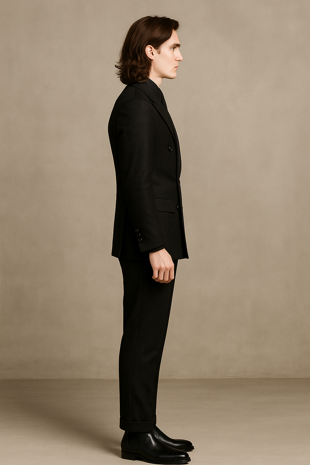 Vintage Black Double-Breasted Suit | P&H BY PRIYANSHU