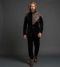 Regal Ember – Premium Black Velvet Jodhpuri Bandhgala Suit