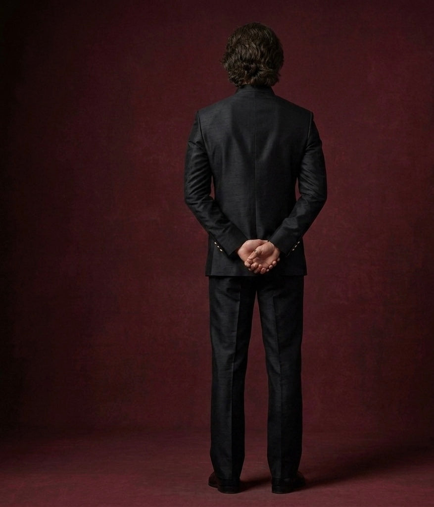 Luxury Black Embroidered Jodhpuri Suit