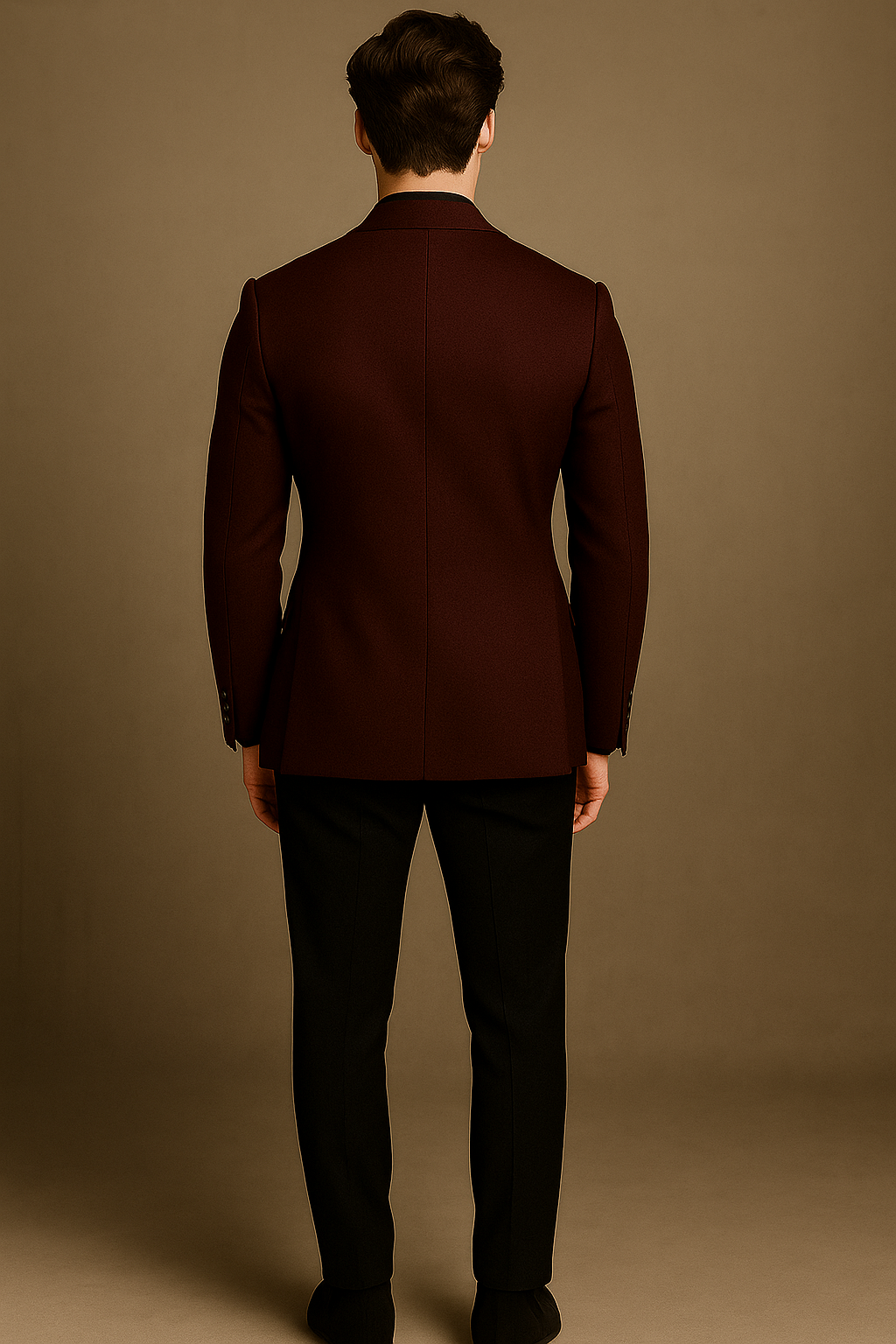 Luxury Wine Double-Breasted Suit Jacket with Black Pants | Imported Fabric Designer Menswear by P&H by Priyanshu