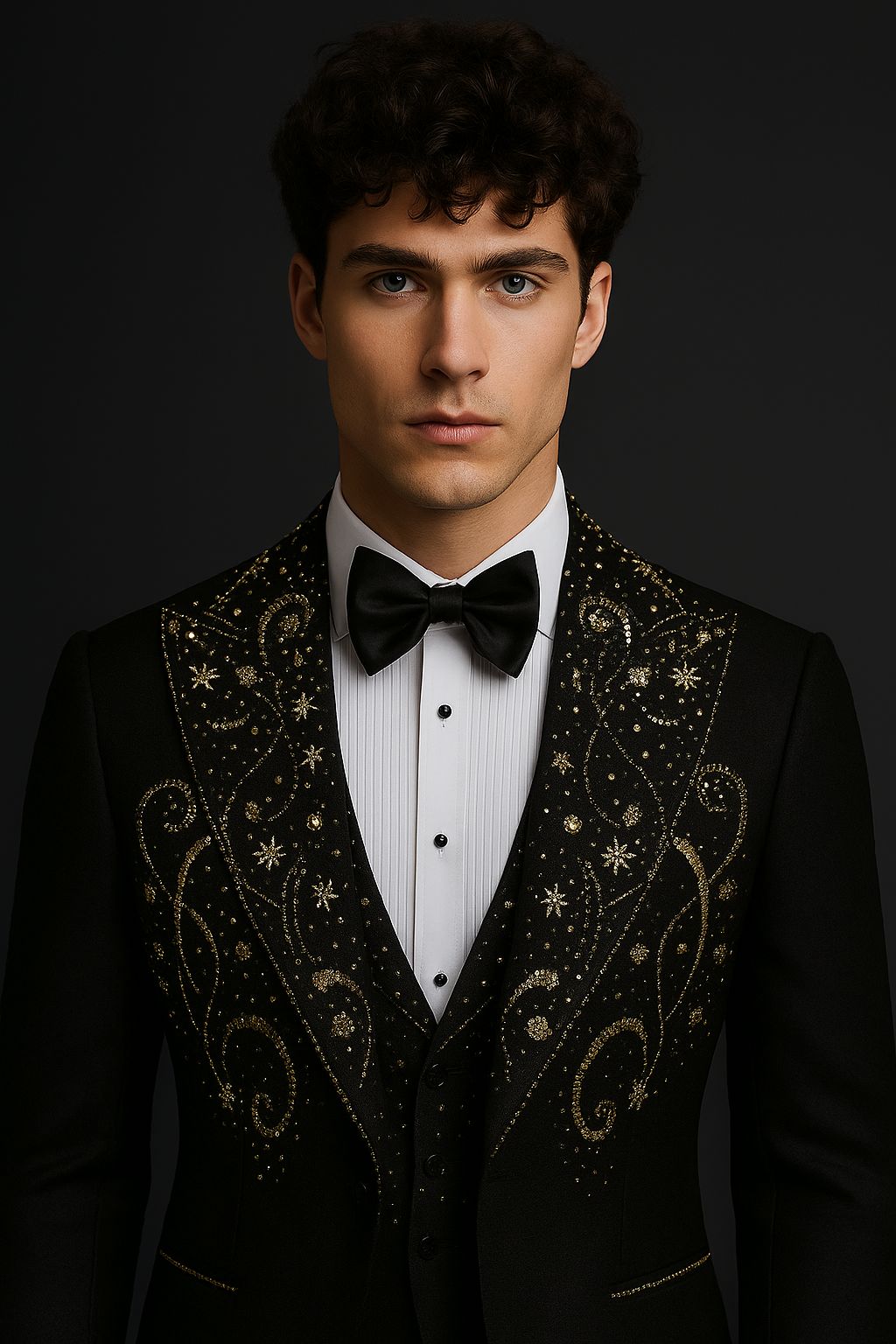 Luxury Hand-Embroidered Black 3-Piece Suit | Designer Formalwear by P&H by Priyanshu