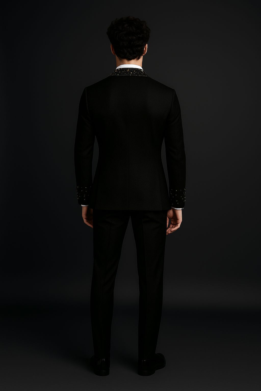 Luxury Hand-Embroidered Black 3-Piece Suit | Designer Formalwear by P&H by Priyanshu