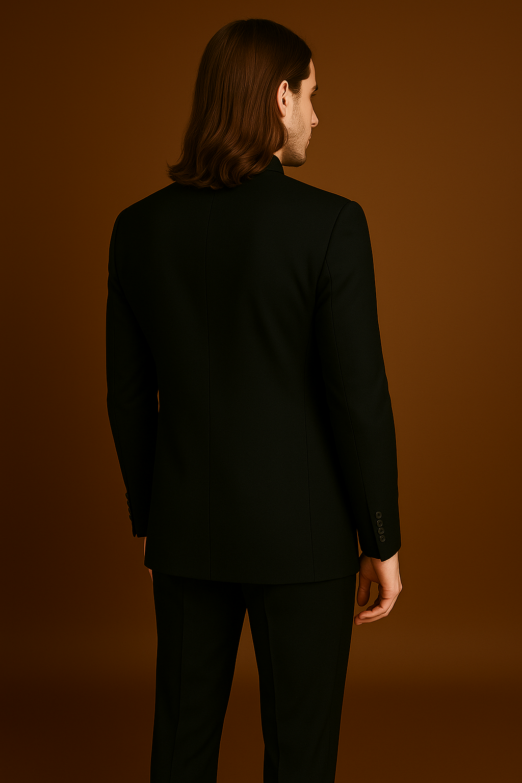 Black Jodhpuri Bandhgala Suit with Golden Lion Face Motif Embroidery | P&H BY PRIYANSHU