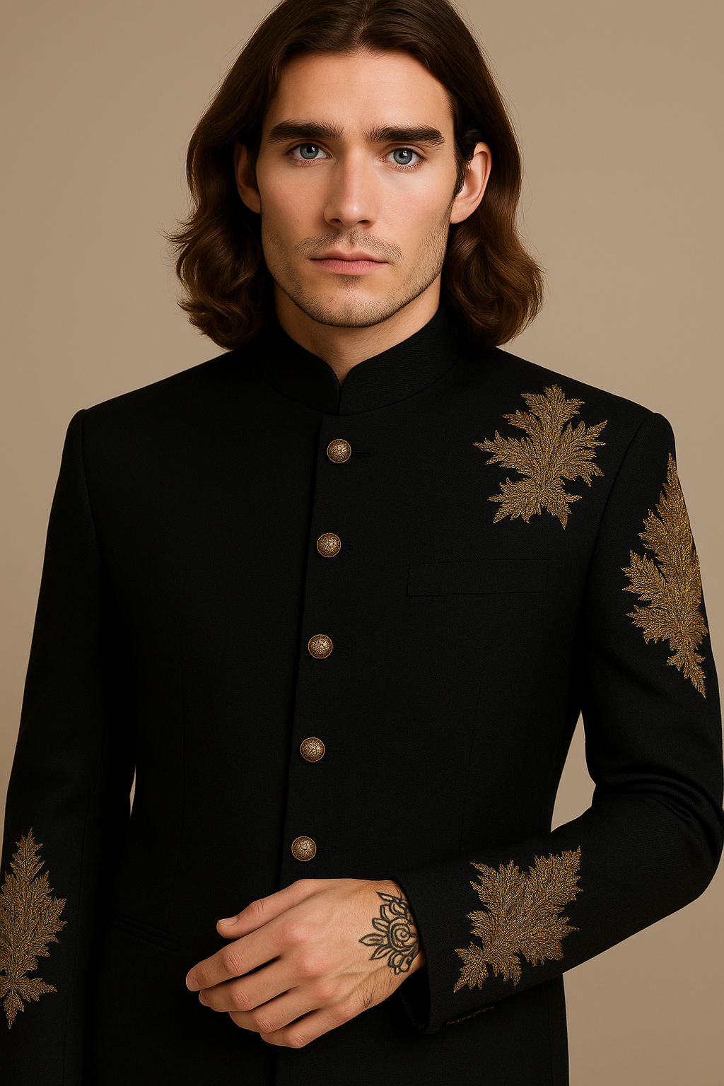 Black Embroidered Jodhpuri Bandhgala Suit | P&H BY PRIYANSHU