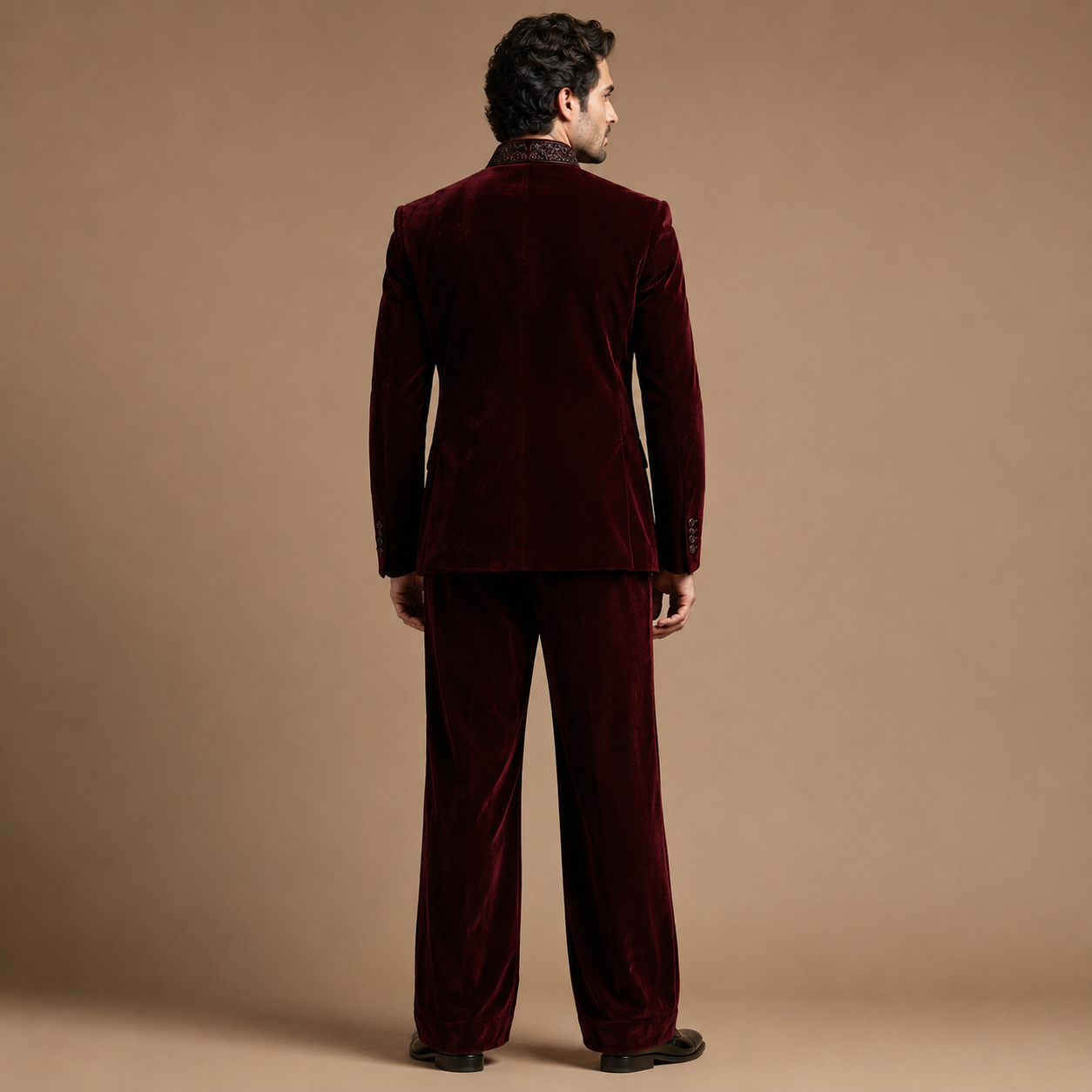 Luxury Dark Maroon Wine Groom Jodhpuri Suit | Hand Embroidered Wedding & Engagement Suit with Matching Pants