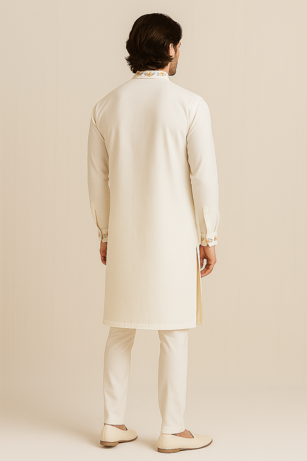 White Hand-Embroidered Kurta Set with Pant | P&H BY PRIYANSHU