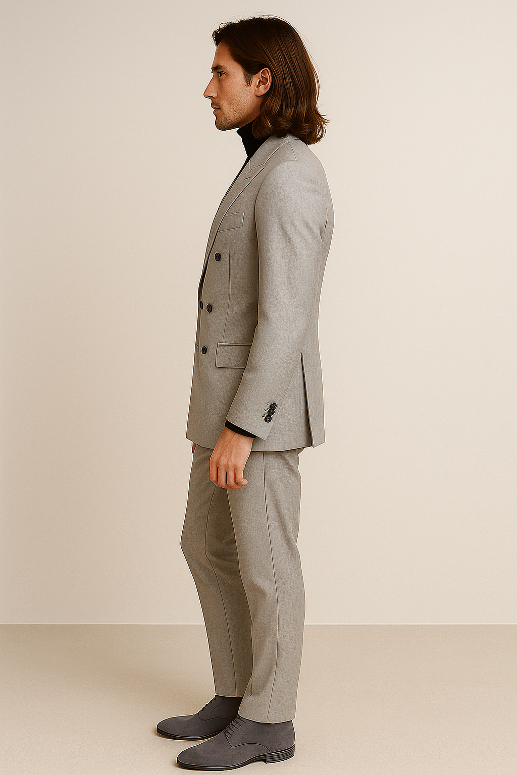 Gray Double-Breasted Suit for Men | P&H BY PRIYANSHU