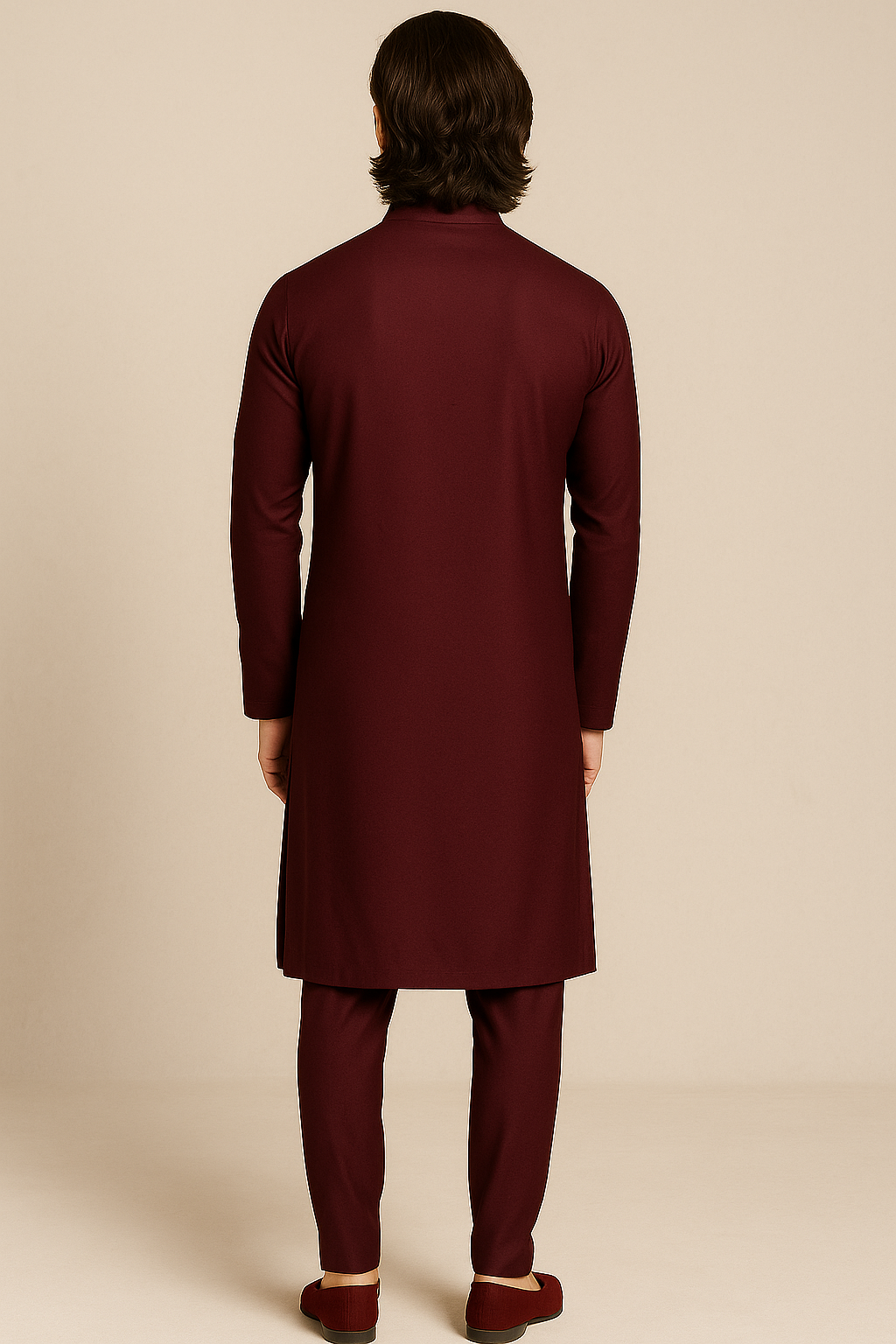 Maroon Kurta with Handcrafted Floral Embroidery | P&H BY PRIYANSHU