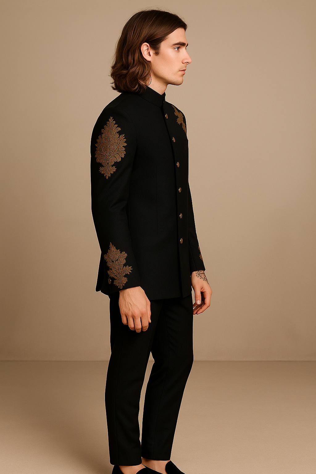 Black Embroidered Jodhpuri Bandhgala Suit | P&H BY PRIYANSHU